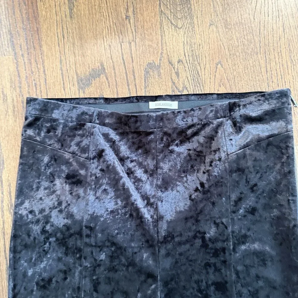 Good American Black Velour Pants Disco Boss Skinny Womens 2XL 6 Velvet 1615 NWOT - Picture 4 of 11